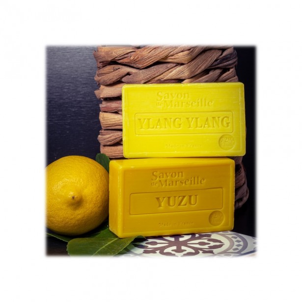 Porte-savon Carreau de Ciment et 2 savons : Yuzu et Ylang-Ylang