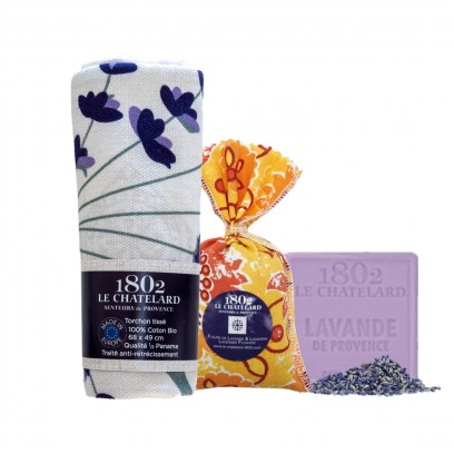 SET OF 1 Sachet 18 g Lavender & Lavandin + 1 a kitchen linen +1 SOAP 100 g Lavender