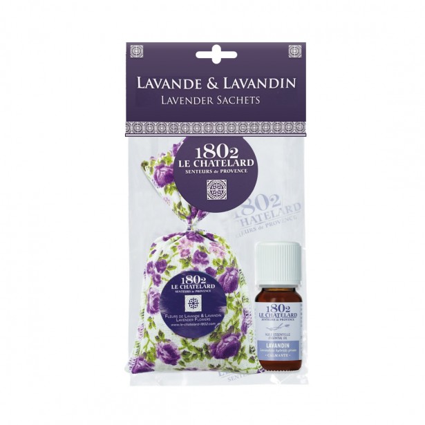 SET OF 1 sachet 18g de Lavender & Lavandin + 1 Lavandin essential oil 10 ml