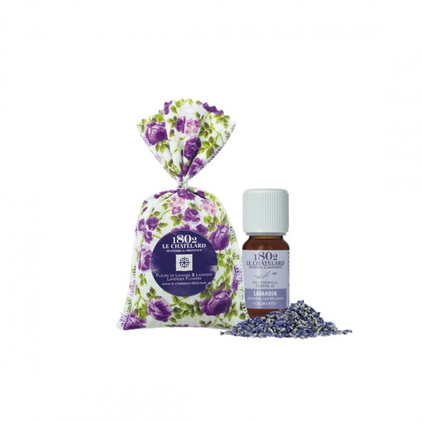 SET OF 1 sachet 18g de Lavender & Lavandin + 1 Lavandin essential oil 10 ml