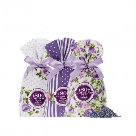 SET OF 3 Sachets 18 g Lavender & Lavandin with ribbon knot