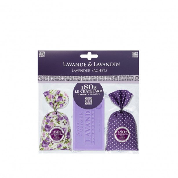 Lot de 2  Sachets Lavande & Lavandin Lubéron et 1 Savon Lavande