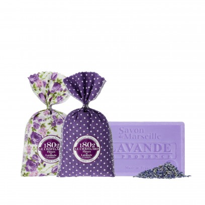 SET OF 2 Sachets 18g Lavender & Lavandin + 1 SOAP 100 g Lavender