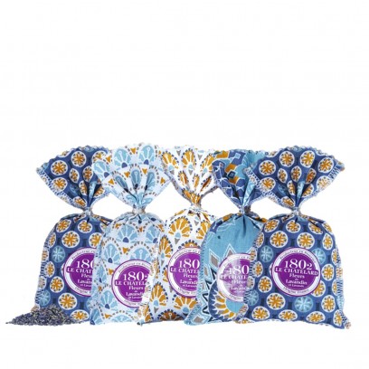 SET OF 5 Lavender & Lavandin Sachets Bleu Azur