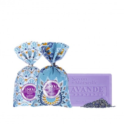 SET OF 2 Sachets 18g Lavender & Lavandin + 1 SOAP 100 g Lavender