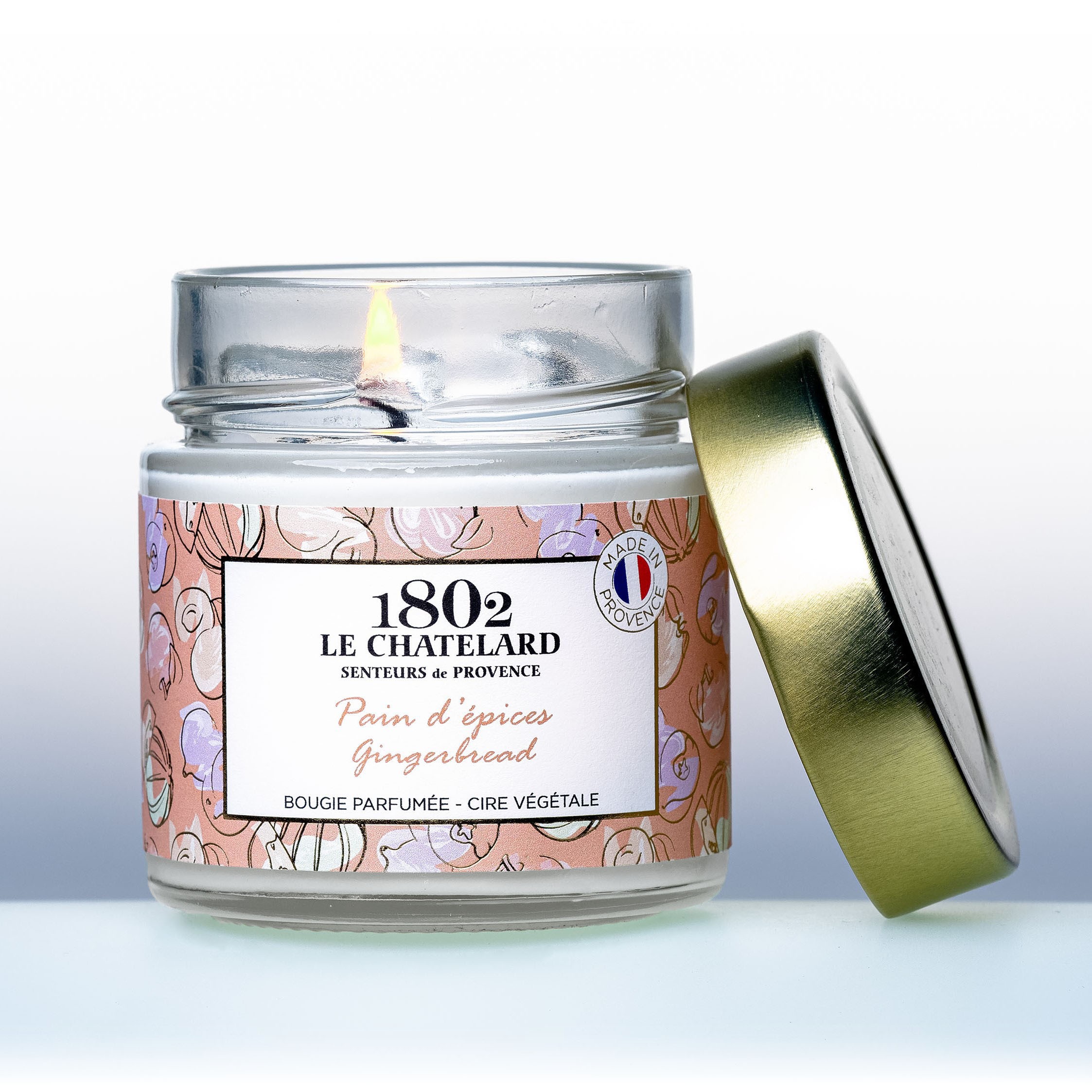 Bougie Parfumée Pain D'épices - 45 Heures De Combustion - Pot En Verre Avec Couvercle Métal - Parfum Fête : Gingembre, Cannelle, Miel, Agrumes - 9